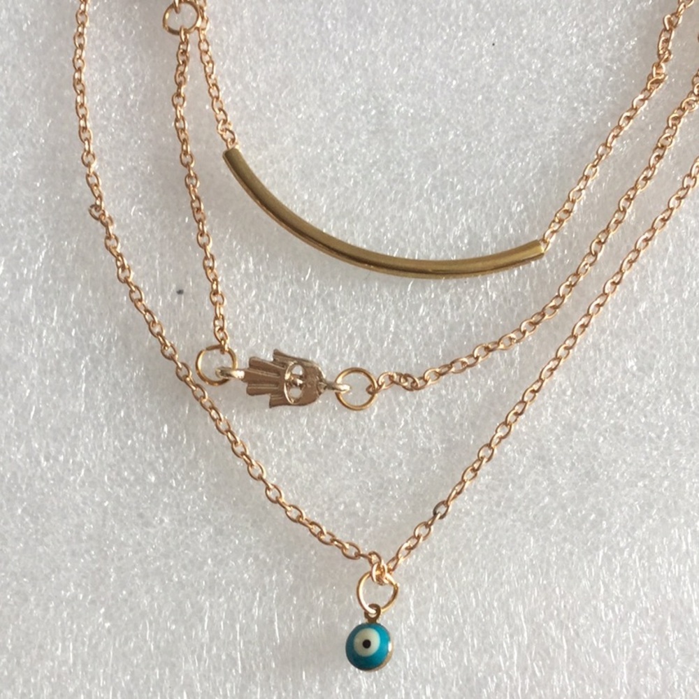 Evel eye 3 strand necklace